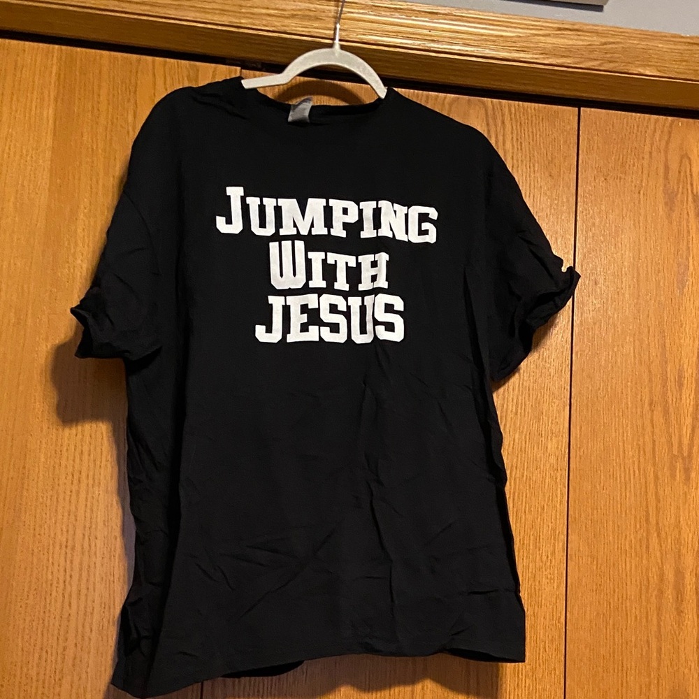 Black 'Jumping With Jesus' T-Shirt